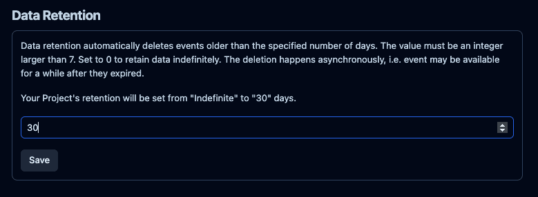 Configure data retention in Litefuse