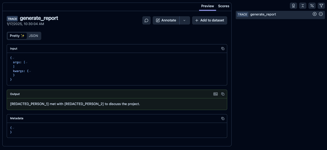 Redacted trace in Litefuse