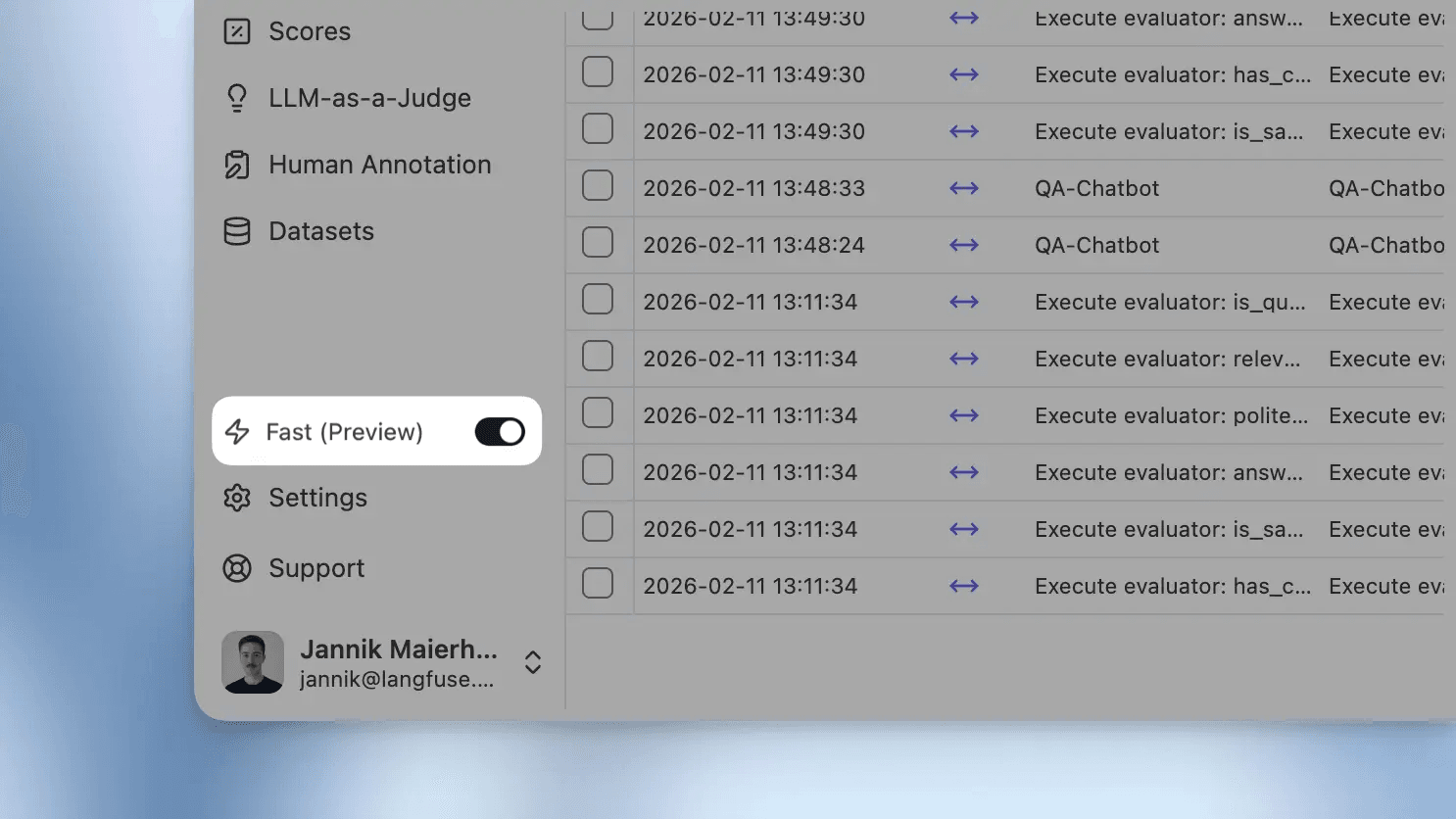 Beta toggle in Litefuse UI