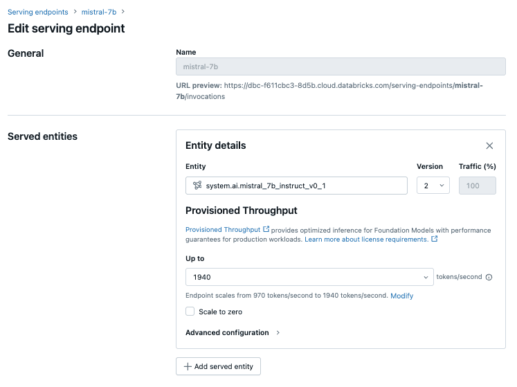 在 Databricks 中设置 Serving Endpoint