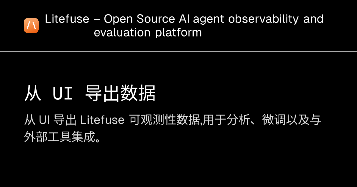 从 UI 导出数据 - Litefuse