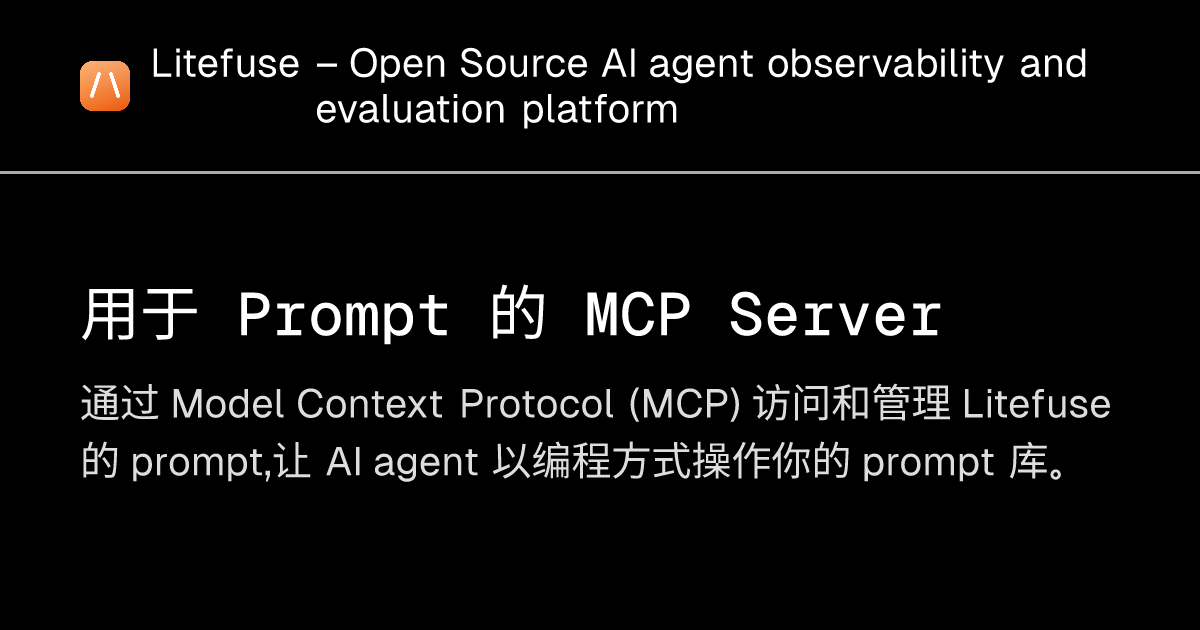 用于 Prompt 的 MCP Server - Litefuse