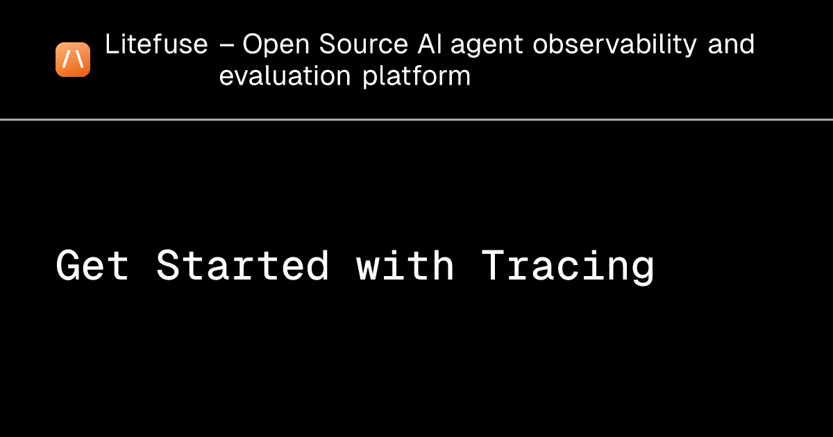 Get Started with Tracing - Litefuse
