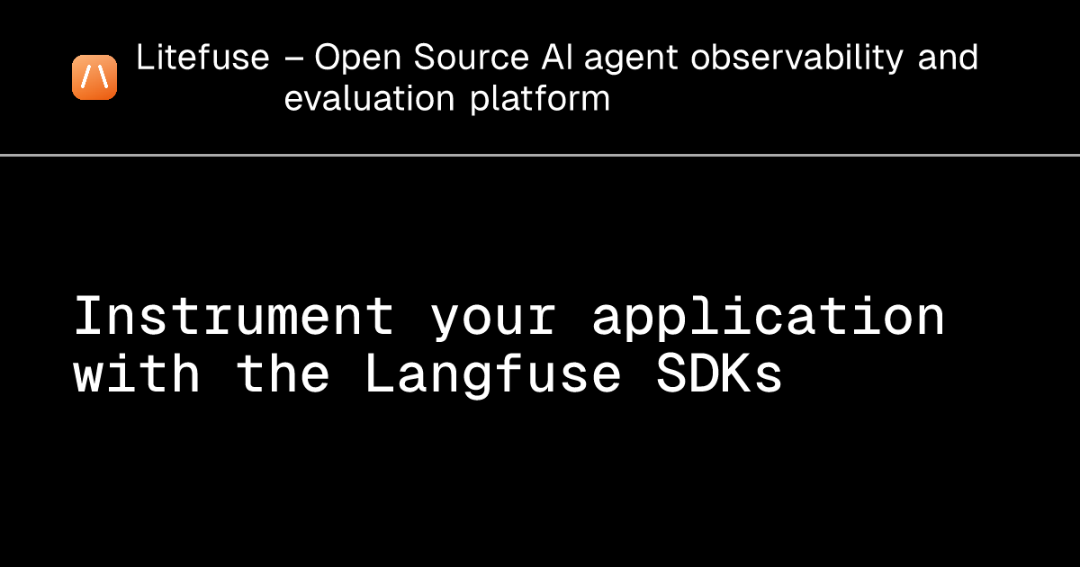 Instrument your application with the Langfuse SDKs - Litefuse
