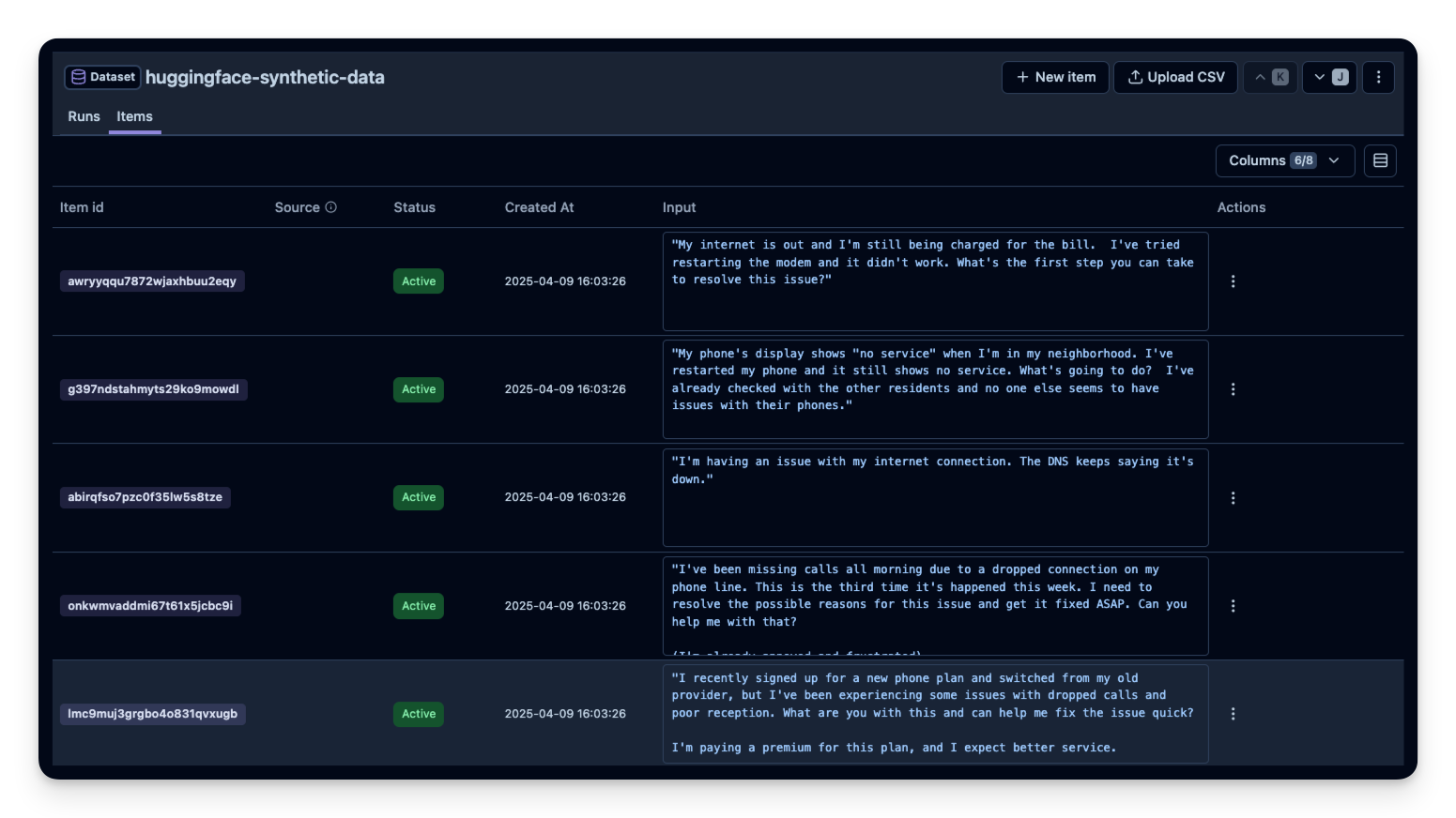 Hugging Face Synthetic Dataset