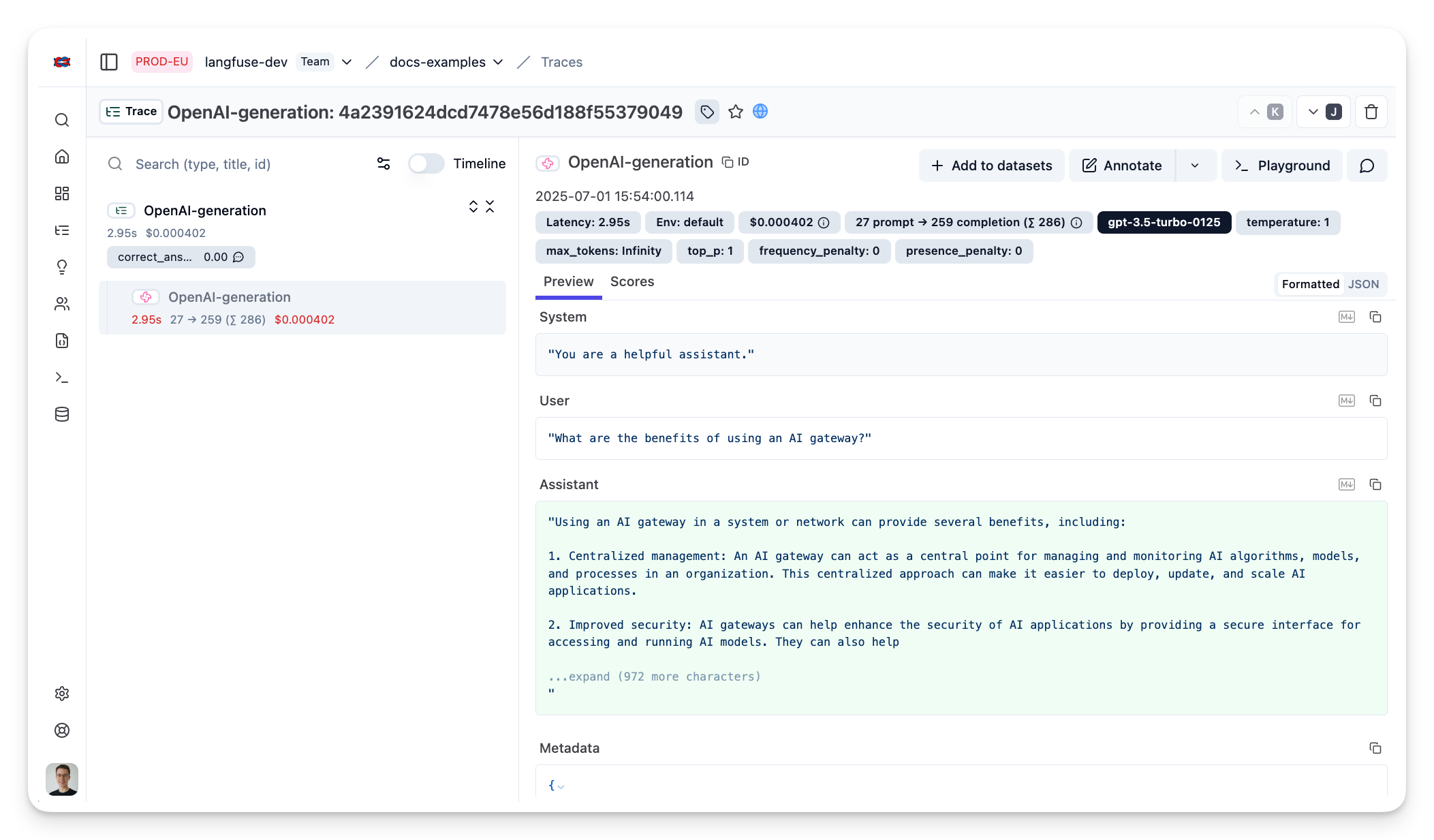 Litefuse Trace Example