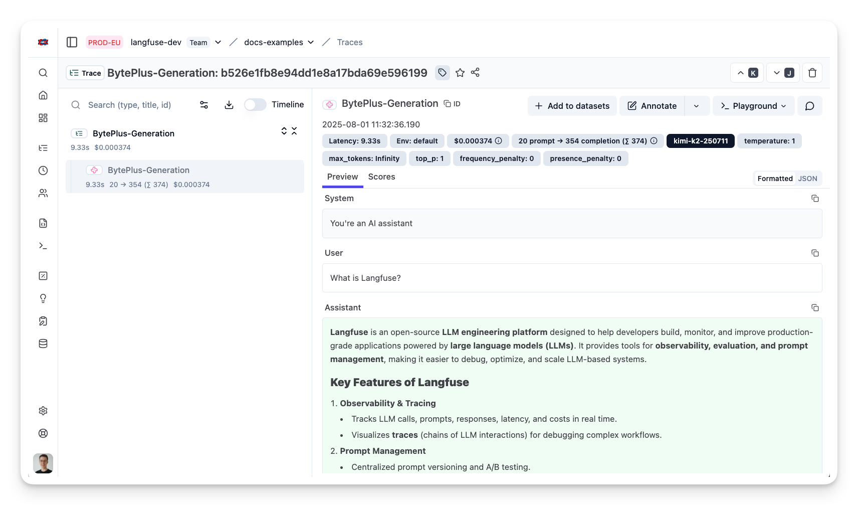 Litefuse Trace Example